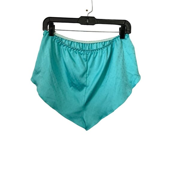 VTG Victoria's Secret 70s Aqua Satin Lace Camisole Set ILGWU‎ Gold Crown Label M - Picture 5 of 9